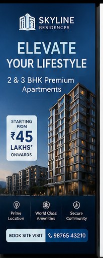 Skyline Residences sample ad creative: premium 2 and 3 BHK apartments